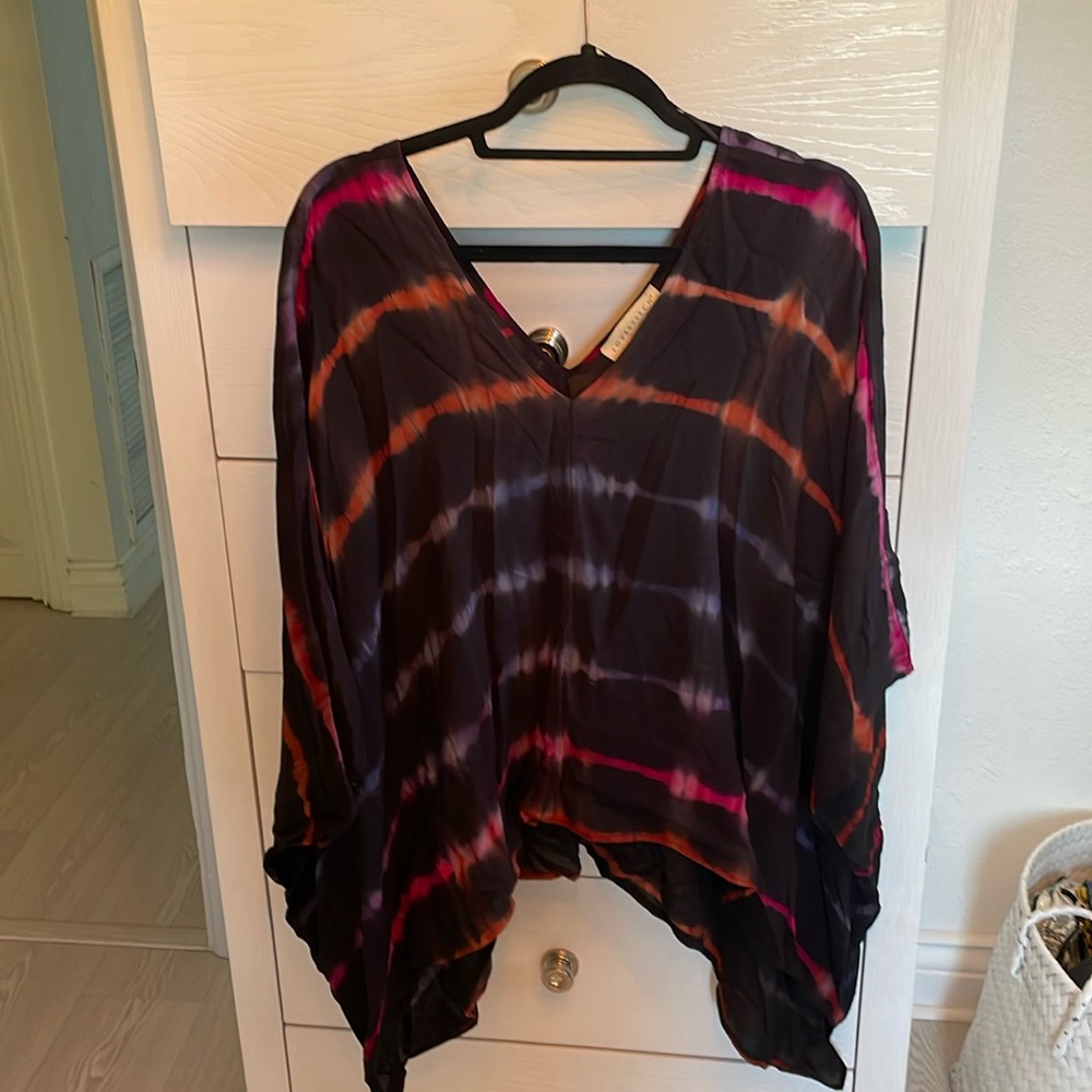 Boho Chic Tie Dye Poncho Top. Lovestich.  One size
